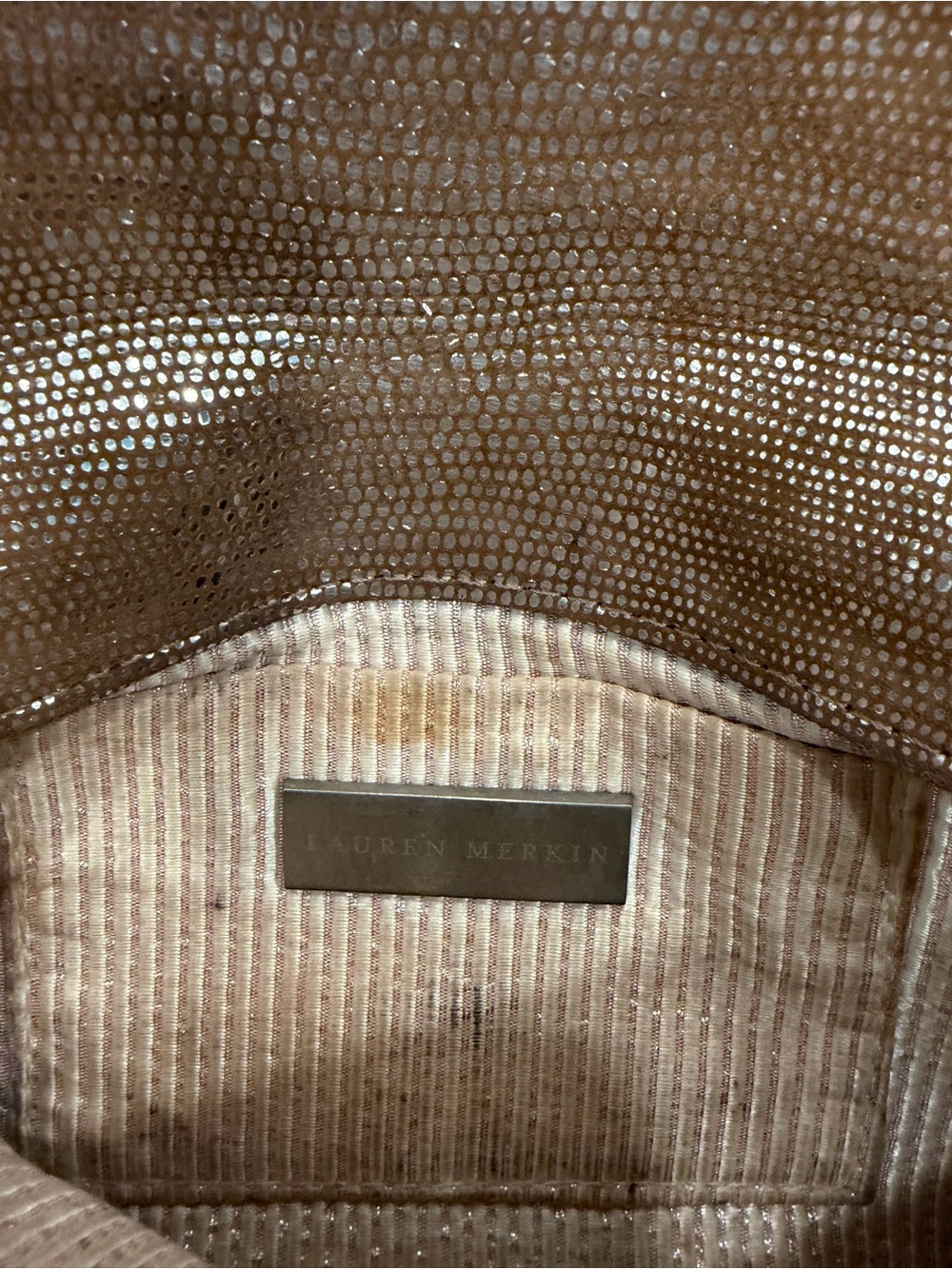 Lauren Merkin Metallic Rose Gold Pleated Clutch - Picture 6 of 6